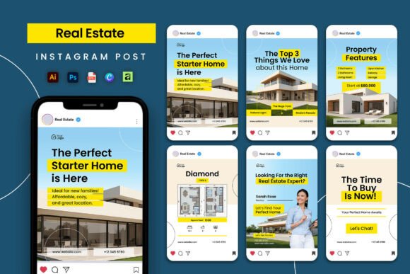 Download Blue Sky Real Estate Social Media Post - Estate Collection