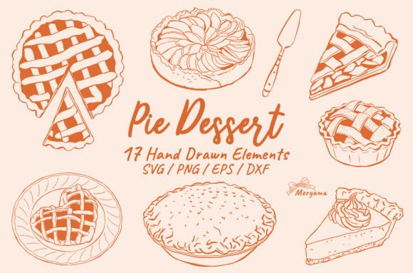 Download Hand Drawn Pie Bakery Dessert SVG PNG - Pie Collection