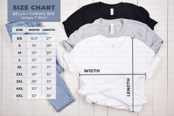 Download Bella Canvas 3001 Size Chart - Chart Collection