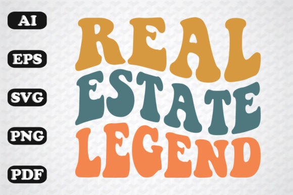 Download Real Estate Legend Retro Wavy Svg - Premium Bundle