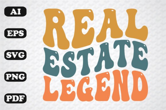 Download Real Estate Legend Retro Wavy Svg PNG - Premium Bundle