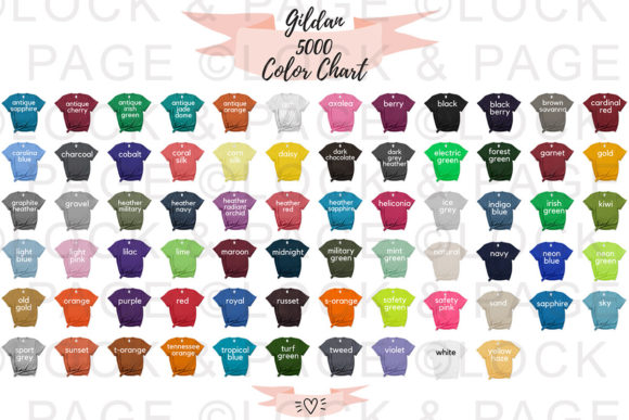Download Gildan 5000 Color Chart Mockup - Chart Collection