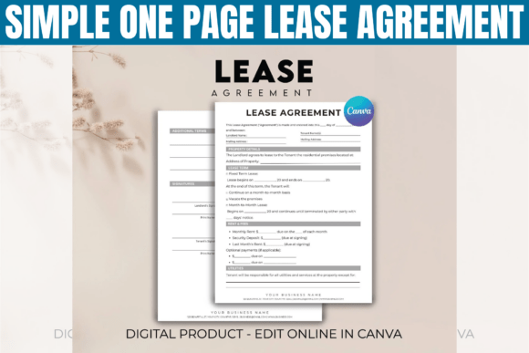 Download Simple One Page Lease Agreement Template - Agreement Collection